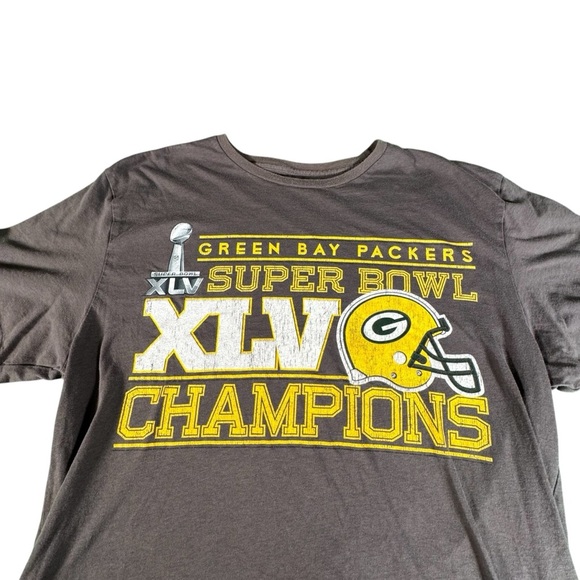 Green Bay Packers Super Bowl XLV Champions T-Shirt Mens Large Retro Sports - Picture 2 of 5